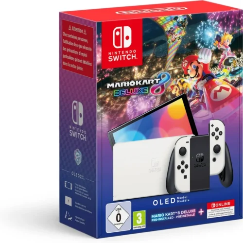 Consola Nintendo Switch Oled + Jogo Mario Kart 8 Deluxe + 12 Meses NSO