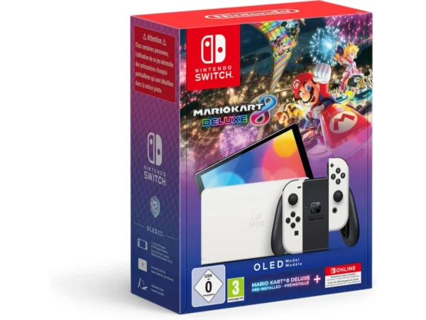 Pack Consola NINTENDO Switch OLED Branco + Mario Kart 8 Deluxe