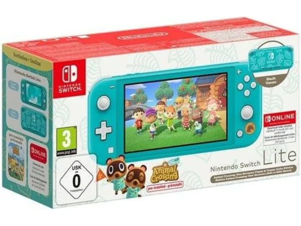 Consola Nintendo Switch Turquesa + Jogo Animal Crossing New Horizons (Código de Descarga na Caixa) + 12 Meses de NSO